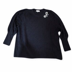 CeCe Black Cowl Neck Sweater with‎ Relaxed Fit. Pet free/ smoke free home